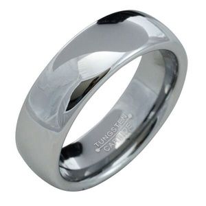 natural tungsten carbide ring polished size 10.5